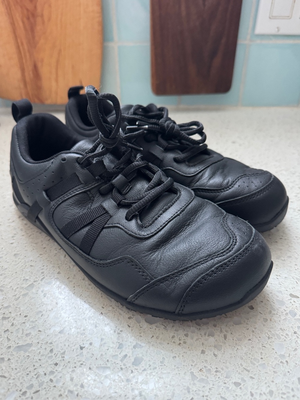 Xero Shoes Men’s Prio Black Leather Minimalist Sneakers